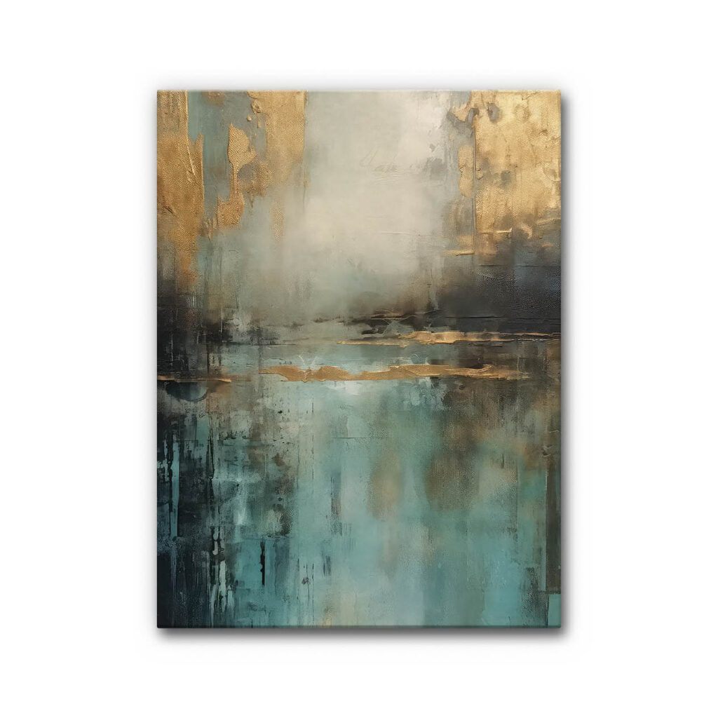 Akustikbild Türkis mit Gold 2