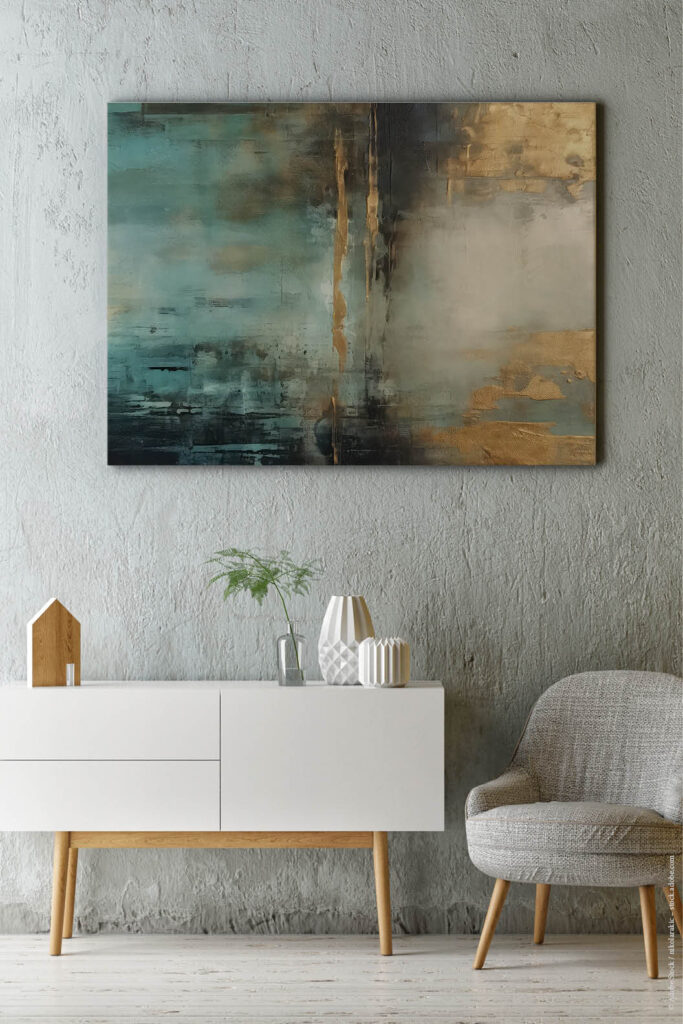 Akustikbild Türkis mit Gold 2