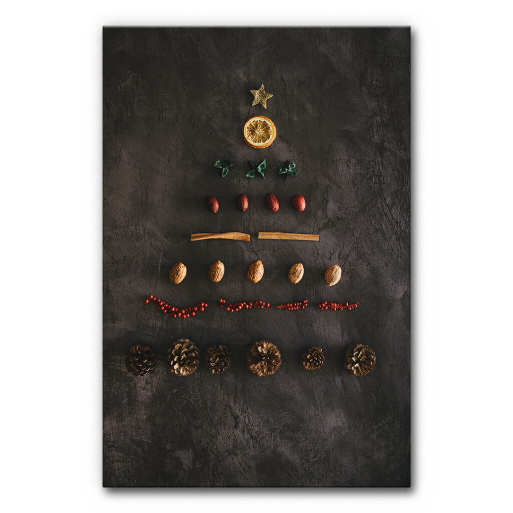 Akustikbild Christbaum 3 - Ein weihnachtliches Bild mit verschiedenen Festtagsdekorationen