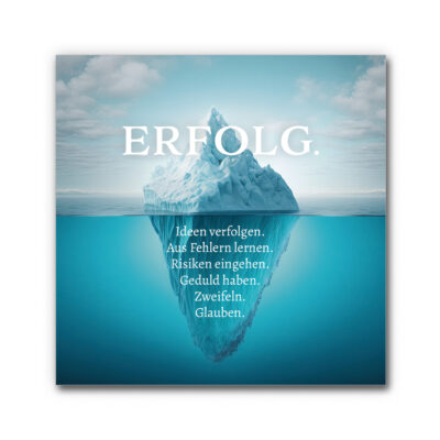 Akustikbild 1x Eisberg des Erfolgs * Positive Edition (120x120x5 cm, AluStyle)