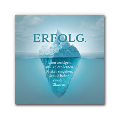 Akustikbild 1x Eisberg des Erfolgs * Positive Edition (120x120x5 cm, AluStyle)
