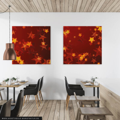 Akustikbild Weihnachtsterne rot