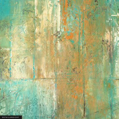 Textil Turquoise & Ocher, 140x70, SensationSeide