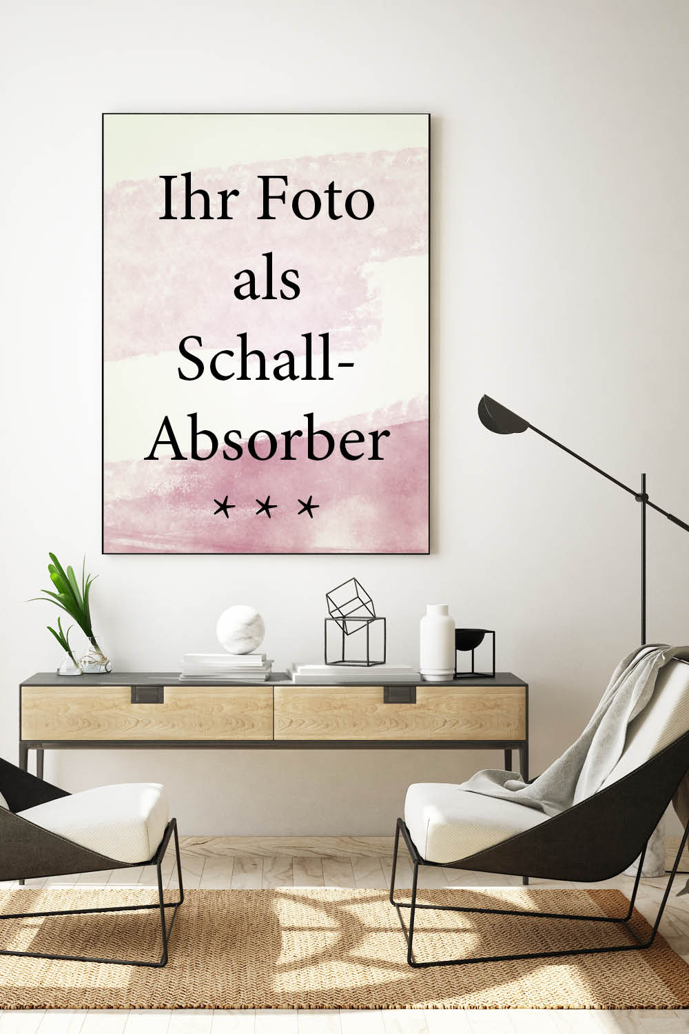 Ansicht eines schallschluckenden Wandbilds in einem Therapieraum