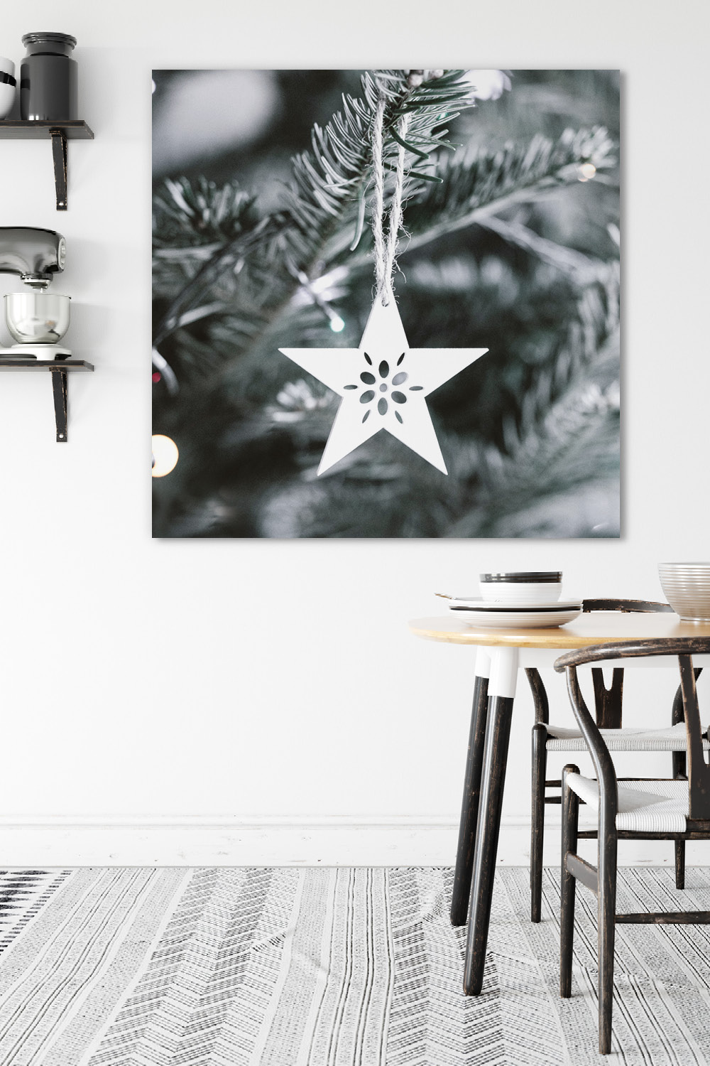 Weihnachtsdeko im Restaurant mit Akustikbild Weihnachtszauber 2