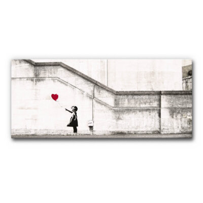 Akustikbild Banksy - Girl with the Balloon (160x80x4 cm CanvasStyle)