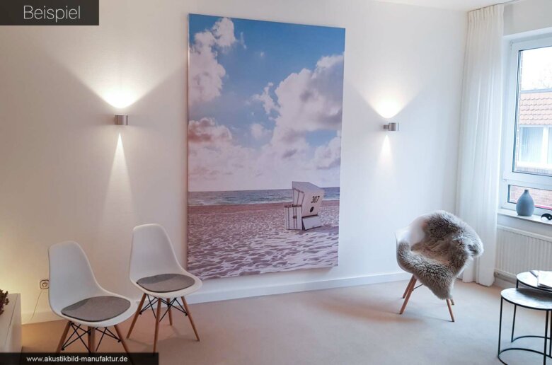 Schallabsorberbild an der Wand im Warteraum