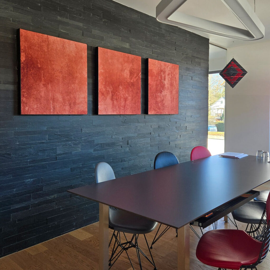 Akustikbilder kaufen als Set mit Kupfer für einen Besprechungsraum