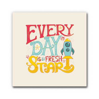 akustikbild-manufaktur-bilder-mit-spruechen-zitate-motivation-erfolg-gute-laune-lustig-every-day-a-good-start-gelb-