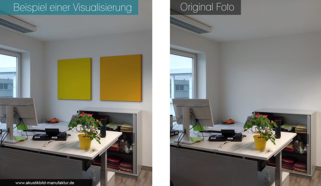 Richtige Position für Akustikbilder im Büro