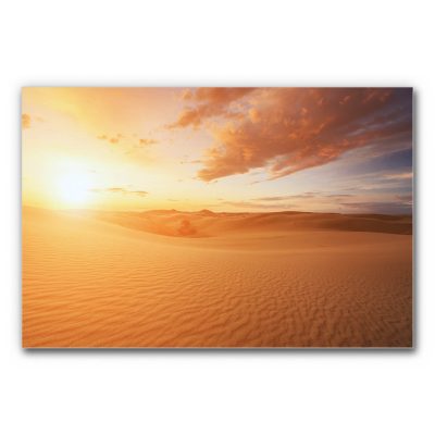 Akustikbild mit Dünenlandschaft bei Sonnenuntergang