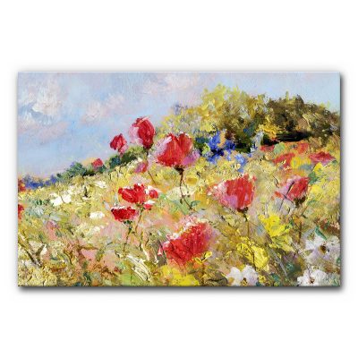 Schallschutz Akustikbild Mohnwiese Malerei