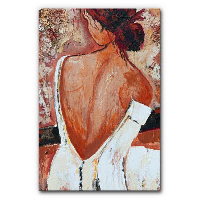 Akustikbild Frau in Weiß Malerei einer Rückenpartie