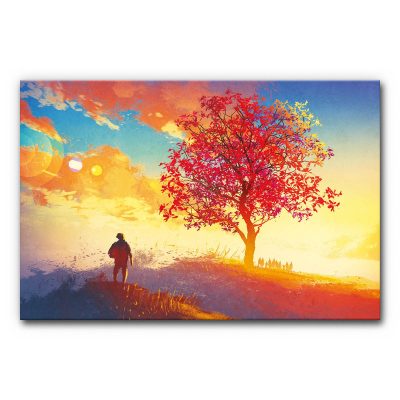 raumakustik-verbessern-akustikbilder-schallabsorber-wandmontage-motive-baeume-malerei-reisen-die-ankunft-2