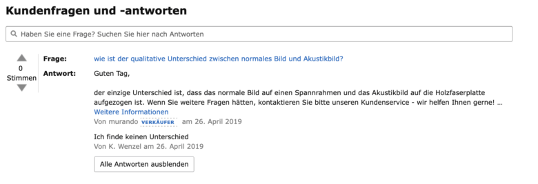 Akustikbilder bei amazon - Vergleich Murando Leinwandbild