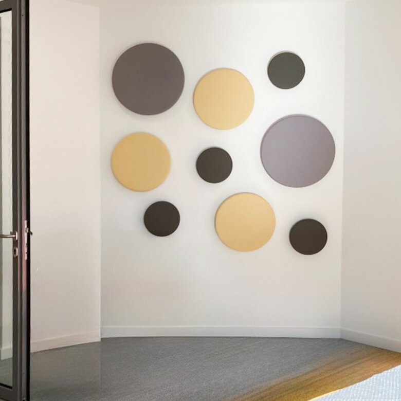a wall with circles on it