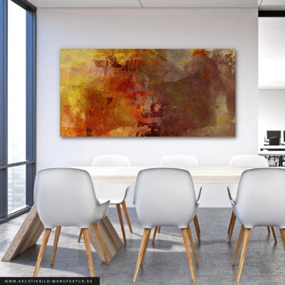 Kaminfeuer (180x90 cm; Schallabsorber, Schallschutz, Lärmschutz Raumakustik)