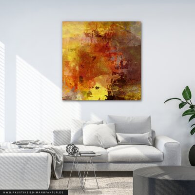 Kaminfeuer (180x90 cm; Schallabsorber, Schallschutz, Lärmschutz Raumakustik)