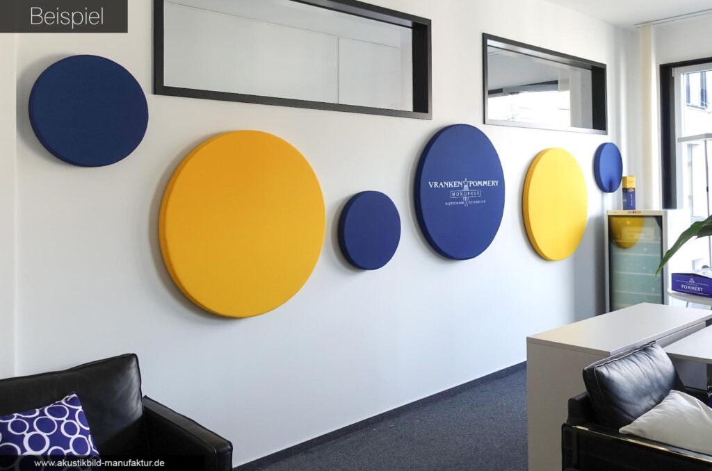 Runde Schallabsorber mit eigenem Foto