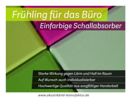 Einfarbige Schallabsorber für das Büro