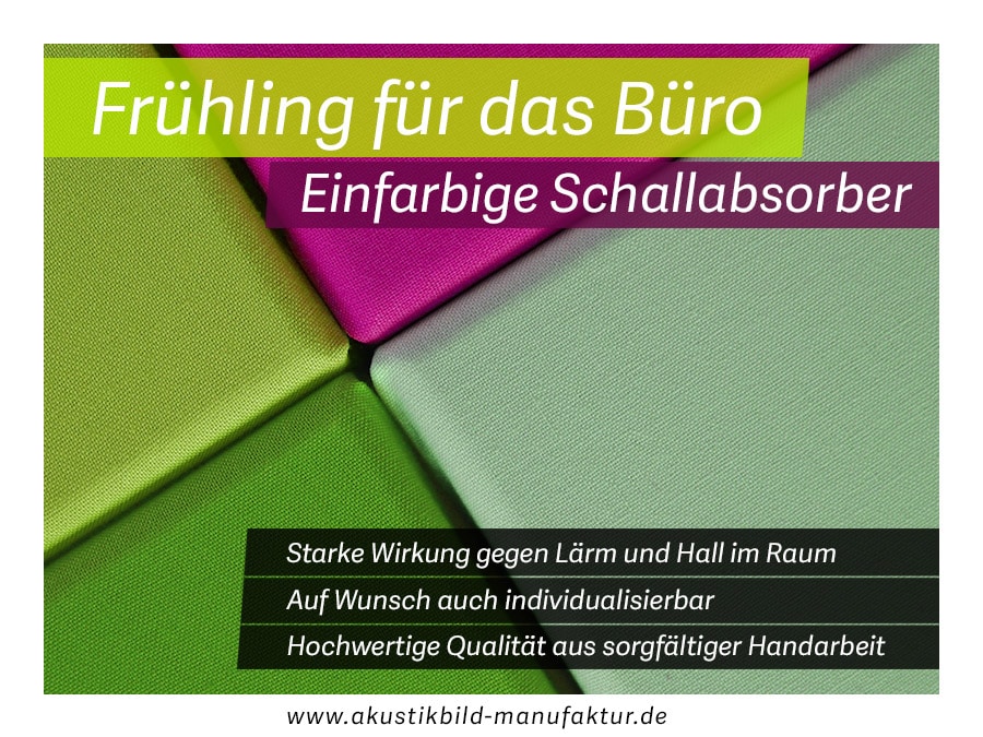 Einfarbige Schallabsorber für das Büro
