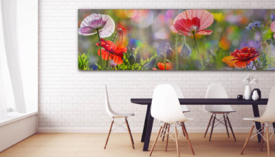 Akustikbild Panorama Mohnblüten (auch als Panorama bis 400 cm)