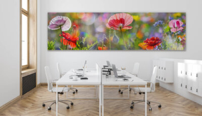 Akustikbild Panorama Mohnblüten (auch als Panorama bis 400 cm)