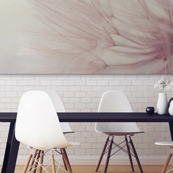 Schallabsorbierendes Bild Dandelion Dreamer am Esstisch