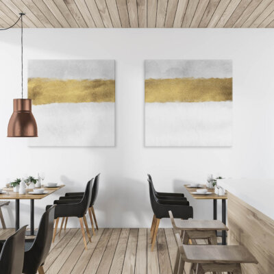 Akustikbild Aquarell mit Gold