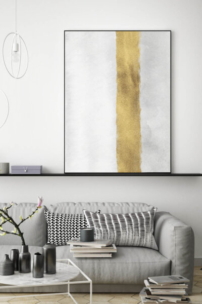 Akustikbild Aquarell mit Gold