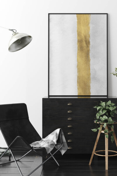 Akustikbild Aquarell mit Gold