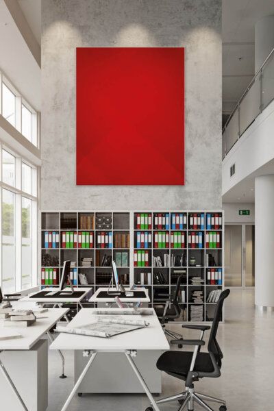 Akustikbild Abstrakt Rot (Farbe individualisierbar)