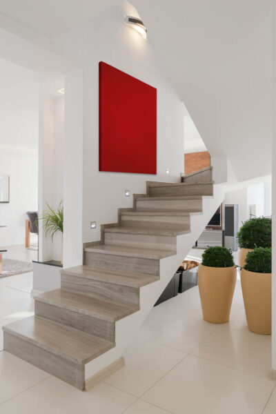Akustikbild Abstrakt Rot (Farbe individualisierbar) – Bild 3
