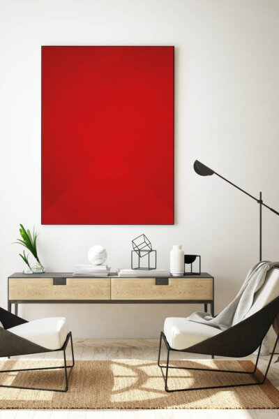 Akustikbild Abstrakt Rot (Farbe individualisierbar)