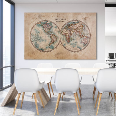 Akustikbild Weltkarte Hemisphären