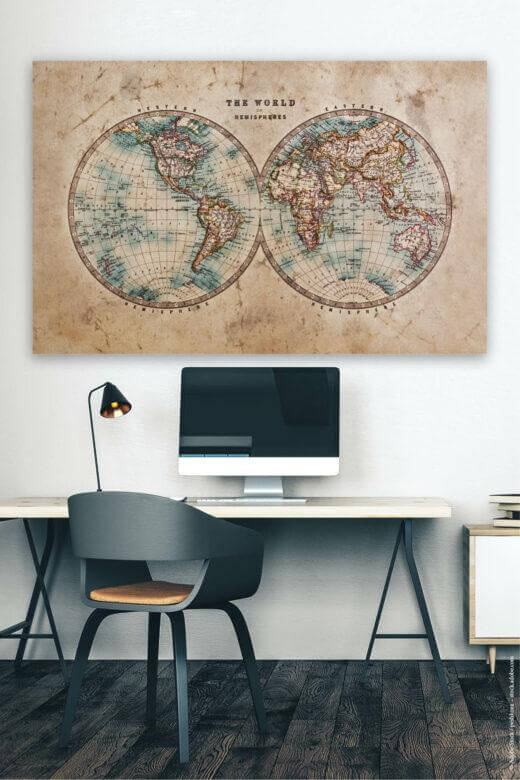 Akustikbild mit Weltkarte